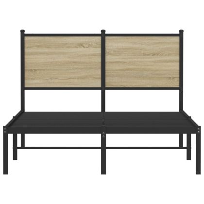 Метална рамка за легло, без матрак, дъб сонома, 120x190 см