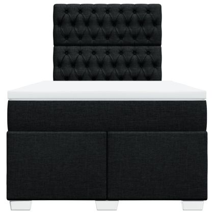 Боксспринг легло с матрак, черно, 120x200 см, плат