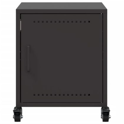 Нощно шкафче, черно, 36x39x43,5 см, стомана