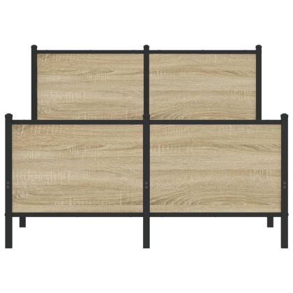Метална рамка за легло, без матрак, сонома дъб, 120x200 см