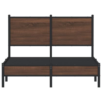 Метална рамка за легло, без матрак, кафяв дъб, 120x190 см