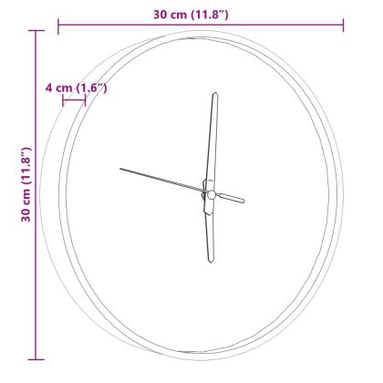 Стенен часовник със светещи скали и стрелки син Ø30 см