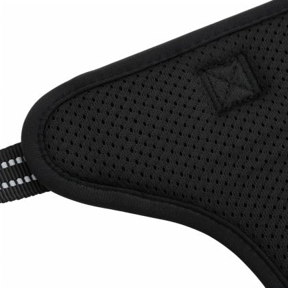 Кучешки нагръдник с повод и нашийник, регулируем, черен, S