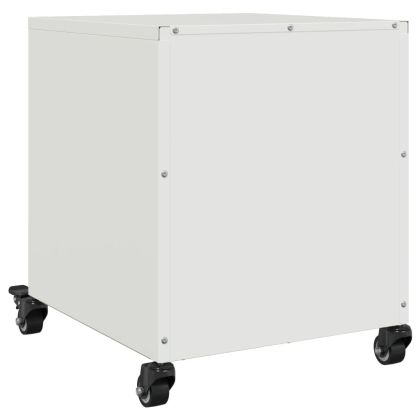 Нощни шкафчета, 2 бр, бели , 36x39x43,5 см, стомана