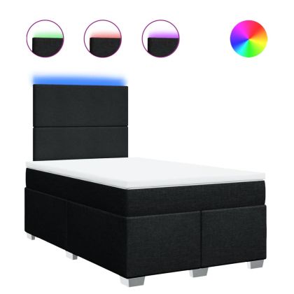 Боксспринг легло с матрак, черно, 120x200 см, плат