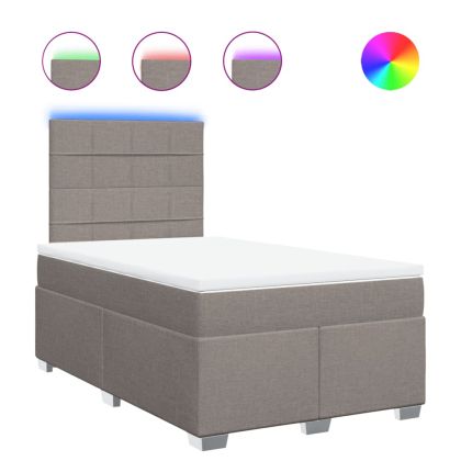 Боксспринг легло с матрак, таупе, 120x200 см, плат