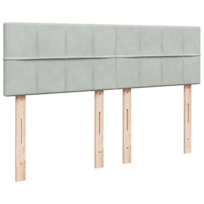 Боксспринг легло с матрак, светлосиво, 160x200 см, кадифе