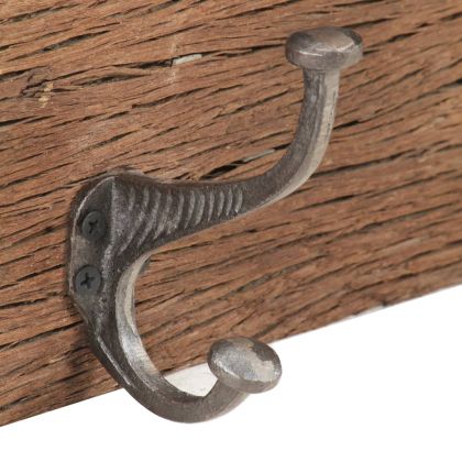 Закачалка с 5 куки, 100x2,5x15 см, регенерирано дърво масив