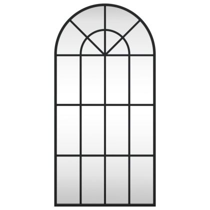 Стенно огледало, черно, 40x80 см, арка, желязо