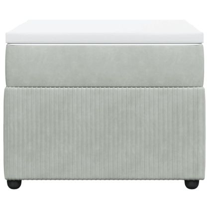 Боксспринг легло с матрак, светлосива, 90x190 см, кадифе