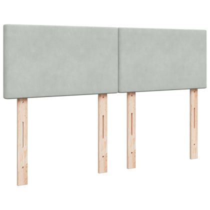 Боксспринг легло с матрак, светлосиво, 160x200 см, кадифе