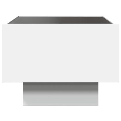 Помощна маса с LED бяла 40x40x30 см инженерно дърво