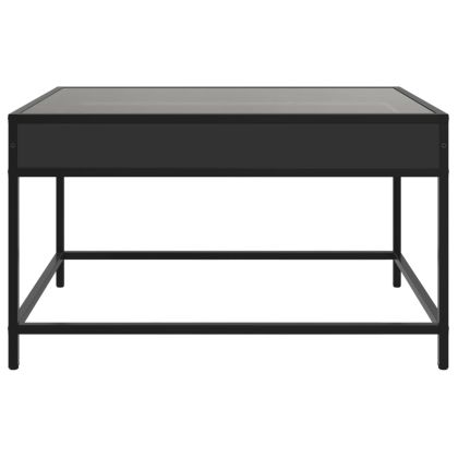 Маса за кафе с Infinity LED черна 70x50x41 см