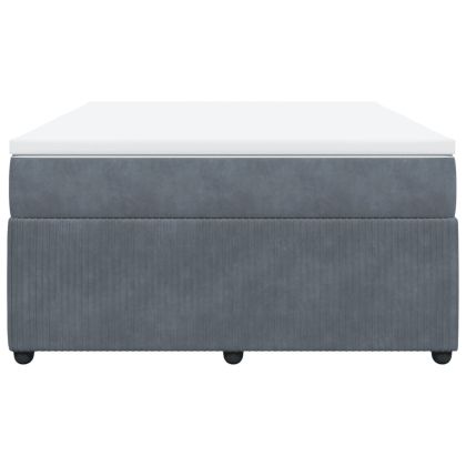 Боксспринг легло с матрак, тъмносиво, 140x190 см, кадифе