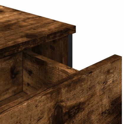 Сайдборд, опушен дъб, 97x32,5x74,5 см, инженерно дърво