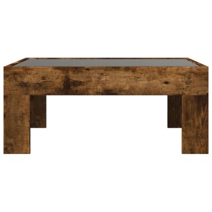 Маса за кафе с Infinity LED, опушен дъб, 70x50x30 см