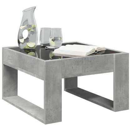 Маса за кафе с Infinity LED, бетонно сив, 50x53x30 см