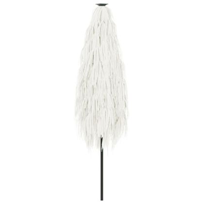 Градински чадър със стоманен прът, бял, 388x388x248 см