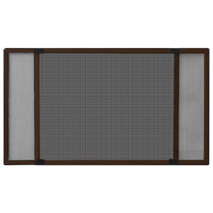 Ролетен комарник за прозорци, кафяв, (100-193)x75 см