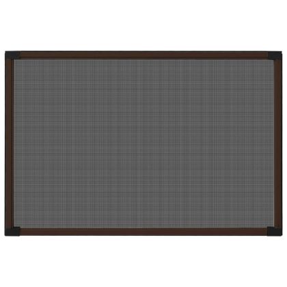 Ролетен комарник за прозорци, кафяв, (100-193)x75 см