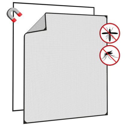 Магнитна мрежа против насекоми за прозорци, антрацит, 130x150см
