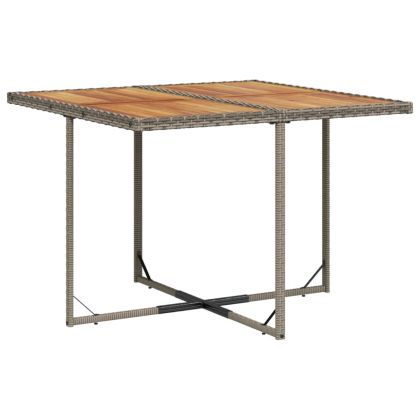 Градински трапезен комплект 9 части с възглавници сив полиратан