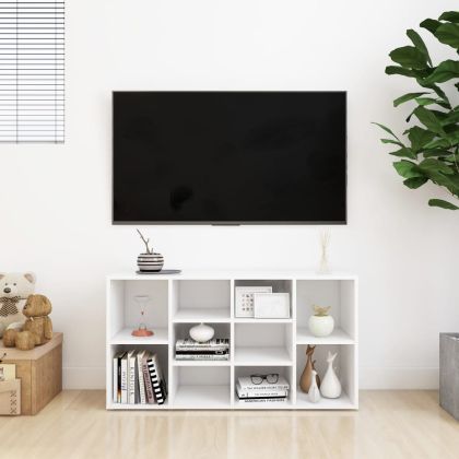 Пейка за обувки, бяла, 103x30x55 см, инженерно дърво