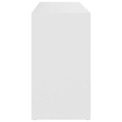 Пейка за обувки, бяла, 103x30x55 см, инженерно дърво