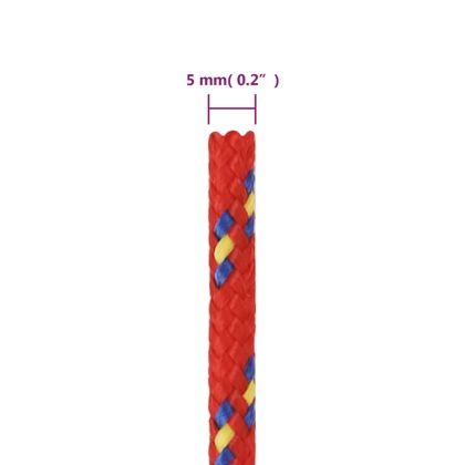 Въже за лодка Червено 5 мм 500 м полипропилен