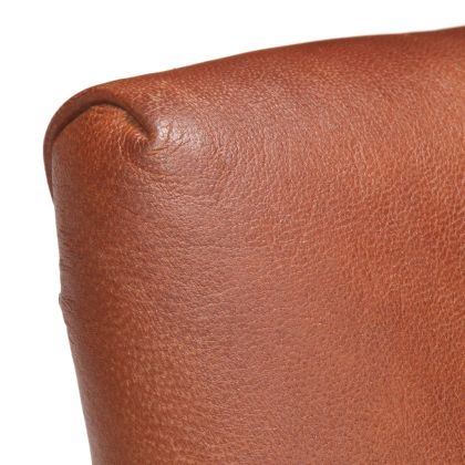 Трапезни столове, 6 бр, кафяви, естествена козя кожа