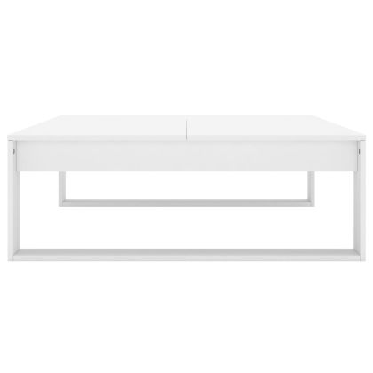 Маса за кафе, бяла, 100x100x35 см, инженерно дърво