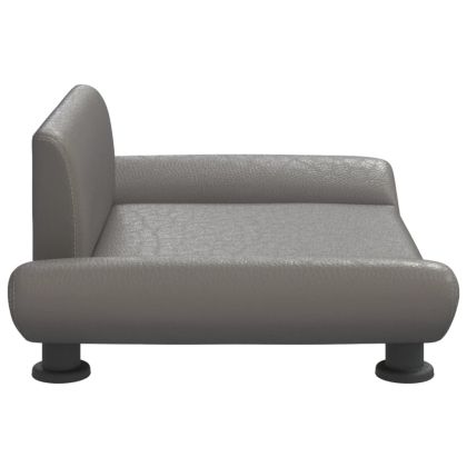 Кучешко легло, сиво, 70x45x28 см, изкуствена кожа
