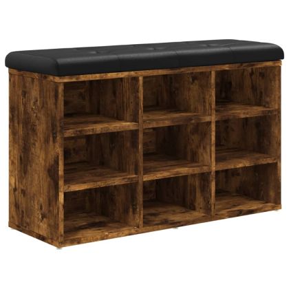 Пейка за обувки, опушен дъб, 82x32x50 см, инженерно дърво