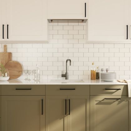 Дръжки за шкафове, 20 бр, черни, 192 мм, неръждаема стомана