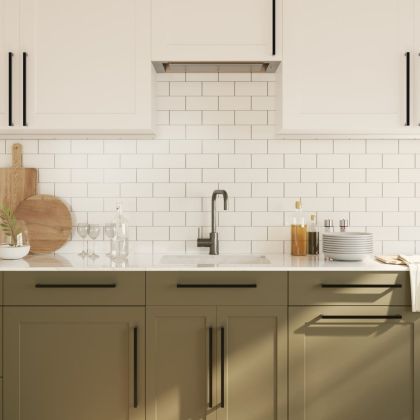 Дръжки за шкафове, 20 бр, черни, 320 мм, неръждаема стомана