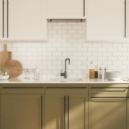 Дръжки за шкафове, 5 бр, черни, 480 мм, неръждаема стомана