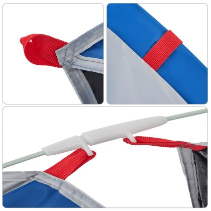 Плажна палатка, 2-местна, лазурносиньо, изскачаща водоустойчива