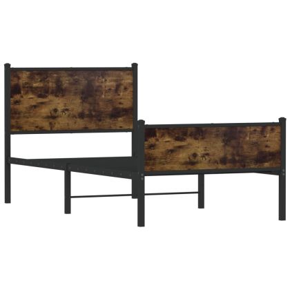 Метална рамка за легло, без матрак, опушен дъб, 80x200 см