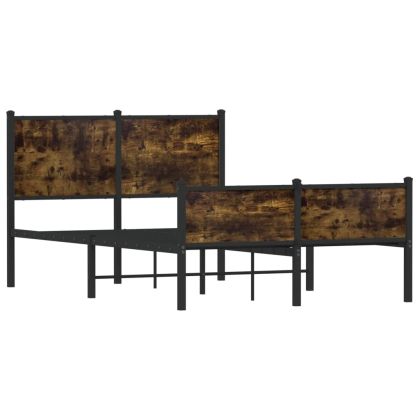 Метална рамка за легло, без матрак, опушен дъб, 120x200 см