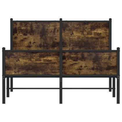 Метална рамка за легло, без матрак, опушен дъб, 120x200 см