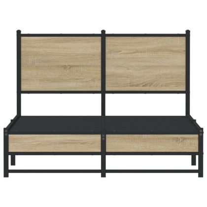 Метална рамка за легло, без матрак, дъб сонома, 120x190 см