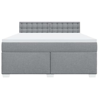 Боксспринг легло с матрак, светлосиво, 180x200 см, плат