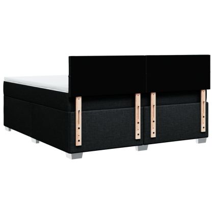 Боксспринг легло с матрак, черно, 180x200 см, плат