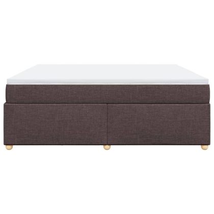 Боксспринг легло с матрак, тъмнокафяво, 200x200 см, плат