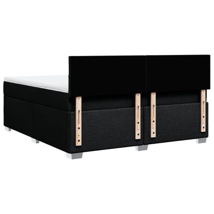 Боксспринг легло с матрак, черно, 180x200 см, плат