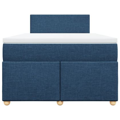 Боксспринг легло с матрак, синьо, 120x200 см, плат