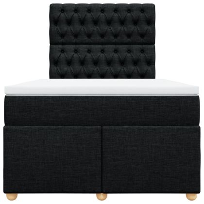 Боксспринг легло с матрак, черно, 120x200 см, плат