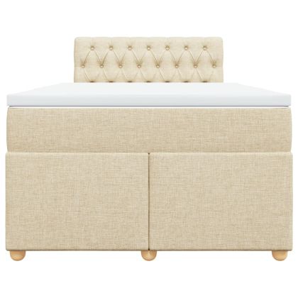 Боксспринг легло с матрак, кремаво, 120x200 см, плат