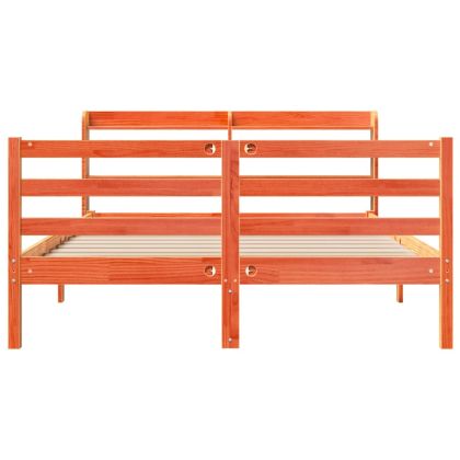 Рамка за легло без матрак, восъчнокафяв, 140x190 см, бор масив