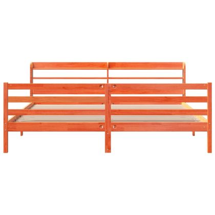 Рамка за легло без матрак, восъчнокафяв, 200x200 см, бор масив